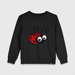 Свитшот хлопковый детский Божья коровка, цвет: черный