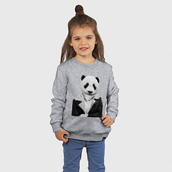 Свитшот хлопковый детский Панда в свитере, цвет: меланж — фото 2