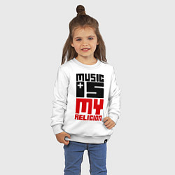 Свитшот хлопковый детский Music Religion, цвет: белый — фото 2