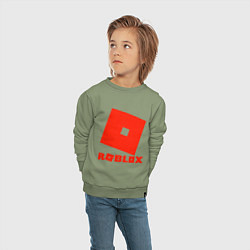 Свитшот хлопковый детский Roblox Logo, цвет: авокадо — фото 2