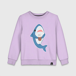 Свитшот хлопковый детский Hype Shark, цвет: лаванда