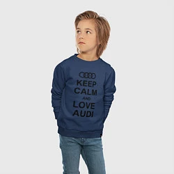 Свитшот хлопковый детский Keep Calm & Love Audi, цвет: тёмно-синий — фото 2
