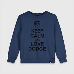 Свитшот хлопковый детский Keep Calm & Love Dodge, цвет: тёмно-синий