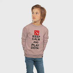 Свитшот хлопковый детский Keep Calm & Play Dota, цвет: пыльно-розовый — фото 2