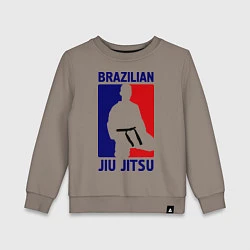 Свитшот хлопковый детский Brazilian Jiu jitsu, цвет: утренний латте