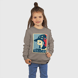 Свитшот хлопковый детский MLP: Yes I Can, цвет: утренний латте — фото 2