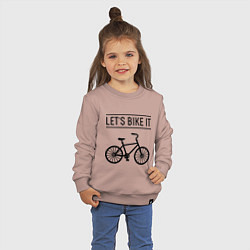Свитшот хлопковый детский Lets bike it, цвет: пыльно-розовый — фото 2