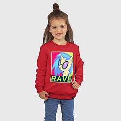 Свитшот хлопковый детский DJ Pon-3 RAVE, цвет: красный — фото 2