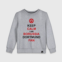 Свитшот хлопковый детский Keep Calm & Borussia Dortmund fan, цвет: меланж