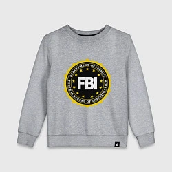 Свитшот хлопковый детский FBI Departament, цвет: меланж