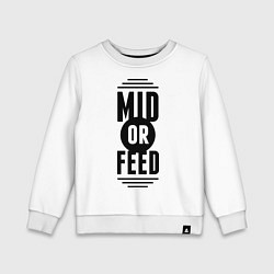 Свитшот хлопковый детский Mid or feed, цвет: белый