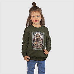 Свитшот хлопковый детский Достоевский Федор, цвет: хаки — фото 2