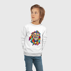 Свитшот хлопковый детский Lion Art, цвет: белый — фото 2