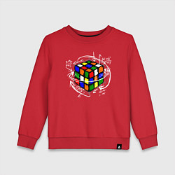Свитшот хлопковый детский Кубик Рубика, цвет: красный