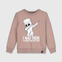 Свитшот хлопковый детский Marshmello: I was there, цвет: пыльно-розовый