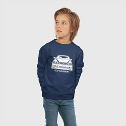 Свитшот хлопковый детский Toyota Chaser JZX100, цвет: тёмно-синий — фото 2
