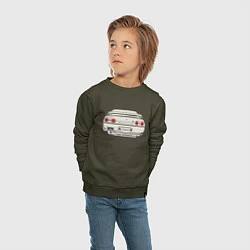 Свитшот хлопковый детский Nissan Skyline R32, цвет: хаки — фото 2