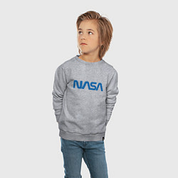 Свитшот хлопковый детский NASA, цвет: меланж — фото 2