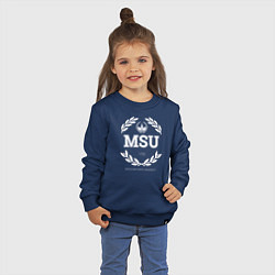 Свитшот хлопковый детский MSU, цвет: тёмно-синий — фото 2