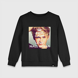 Свитшот хлопковый детский Keep Calm & Love Niall Horan, цвет: черный