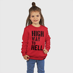Свитшот хлопковый детский High way to hell, цвет: красный — фото 2