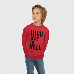 Свитшот хлопковый детский High way to hell, цвет: красный — фото 2