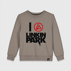 Свитшот хлопковый детский I love Linkin Park, цвет: утренний латте