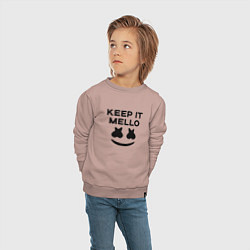 Свитшот хлопковый детский Keep it Mello, цвет: пыльно-розовый — фото 2