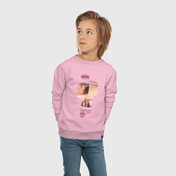 Свитшот хлопковый детский Billie Eilish Style, цвет: светло-розовый — фото 2
