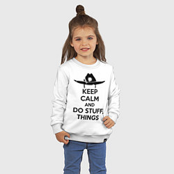 Свитшот хлопковый детский Keep Calm & Do Stuff Things, цвет: белый — фото 2