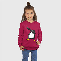 Свитшот хлопковый детский DAB Pinguin, цвет: маджента — фото 2
