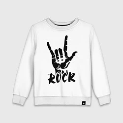 Свитшот хлопковый детский Real Rock, цвет: белый