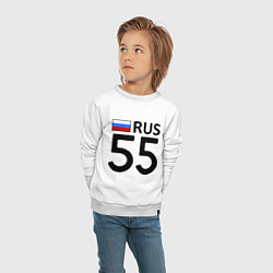 Свитшот хлопковый детский RUS 55, цвет: белый — фото 2