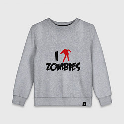 Свитшот хлопковый детский I love Zombies (Я люблю зомби), цвет: меланж