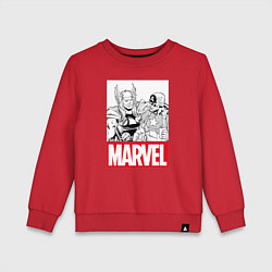 Свитшот хлопковый детский Thor & Captain America цвета красный — фото 1