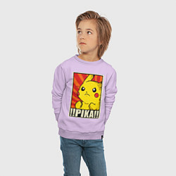 Свитшот хлопковый детский Pikachu: Pika Pika, цвет: лаванда — фото 2