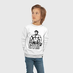 Свитшот хлопковый детский Gym Men's, цвет: белый — фото 2