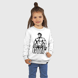 Свитшот хлопковый детский Gym Men's цвета белый — фото 2