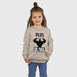 Свитшот хлопковый детский PLUS ULTRA черный, цвет: миндальный — фото 2