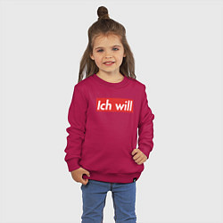 Свитшот хлопковый детский Ich will, цвет: маджента — фото 2