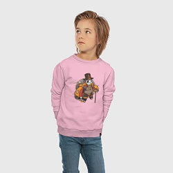 Свитшот хлопковый детский Стимпанк Панда, цвет: светло-розовый — фото 2