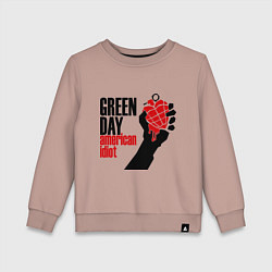 Свитшот хлопковый детский Green Day: American idiot, цвет: пыльно-розовый