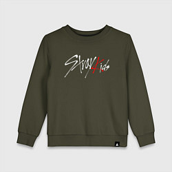 Свитшот хлопковый детский STRAY KIDS FELIX, цвет: хаки