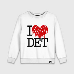 Свитшот хлопковый детский I love DET, цвет: белый