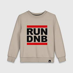 Свитшот хлопковый детский RUN DNB, цвет: миндальный