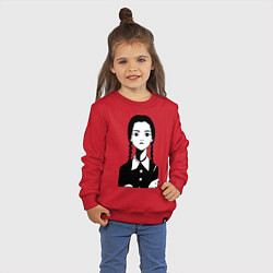 Свитшот хлопковый детский Wednesday Addams, цвет: красный — фото 2