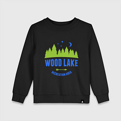 Свитшот хлопковый детский Wood Lake, цвет: черный