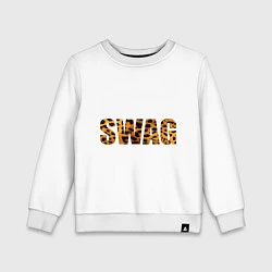 Свитшот хлопковый детский SWAG Leopard, цвет: белый