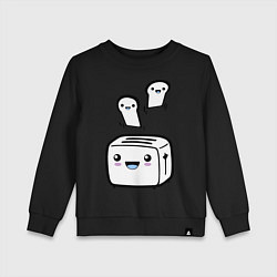 Свитшот хлопковый детский Позитивный тостер, цвет: черный