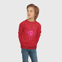 Свитшот хлопковый детский TWICE АВТОГРАФЫ, цвет: красный — фото 2